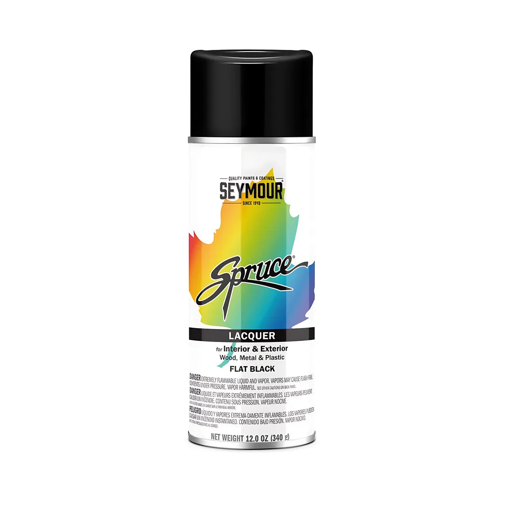 Spruce Lacquers Flat Black 16 Oz Can-0000980030-748