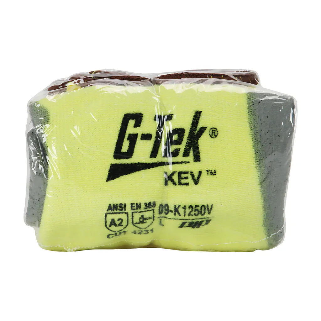 G-Tek 09-K1250V/M Seamless Knit Dupont Kevlar / Elastane Glove With Polyurethane Coated Flat Grip On Palm & Fingers - Vend-Ready 09-K1250VM-7859