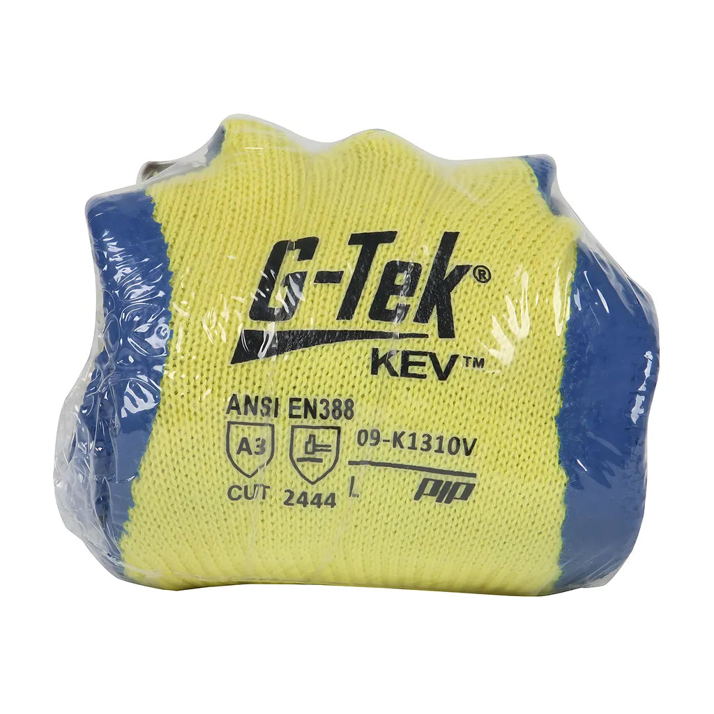 G-Tek 09-K1310V/L Seamless Knit Dupont Kevlar Glove With Latex Coated Crinkle Grip On Palm & Fingers - Vend-Ready 09-K1310VL-7880