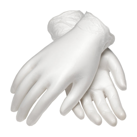 CleanTeam 100-2824/S Single Use Class 100 Cleanroom Vinyl Glove with Finger Textured Grip - 9.5"