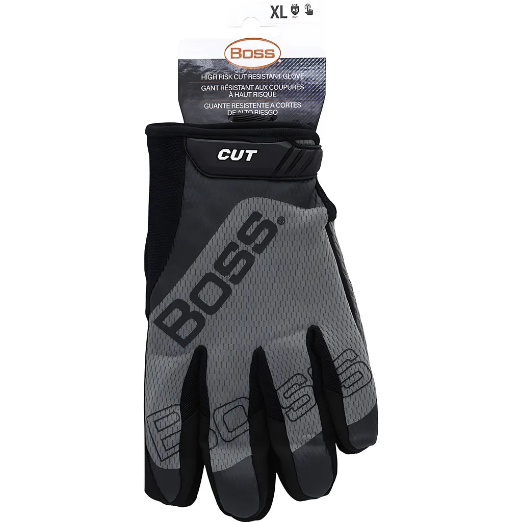Boss 120-Mc1225T/Xl Synthetic Microfiber Palm With Mesh Fabric Back And Para-Aramid Cut Lining 120-MC1225TXL-8297