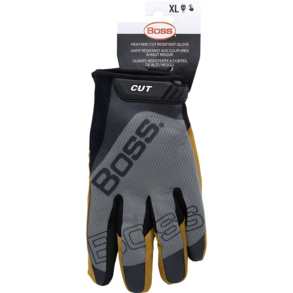 Boss 120-Mc1325T/L Premium Pigskin Leather Palm With Mesh Fabric Back And Para-Aramid Cut Lining 120-MC1325TL-8305