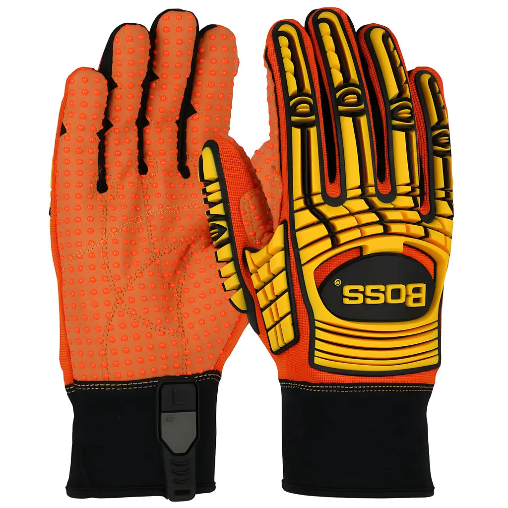Boss 120-Mp2110/Xxxl Synthetic Leather Palm With Pvc Dotted Grip And Spandex Back - Tpr Impact Protection 120-MP2110XXXL-8369