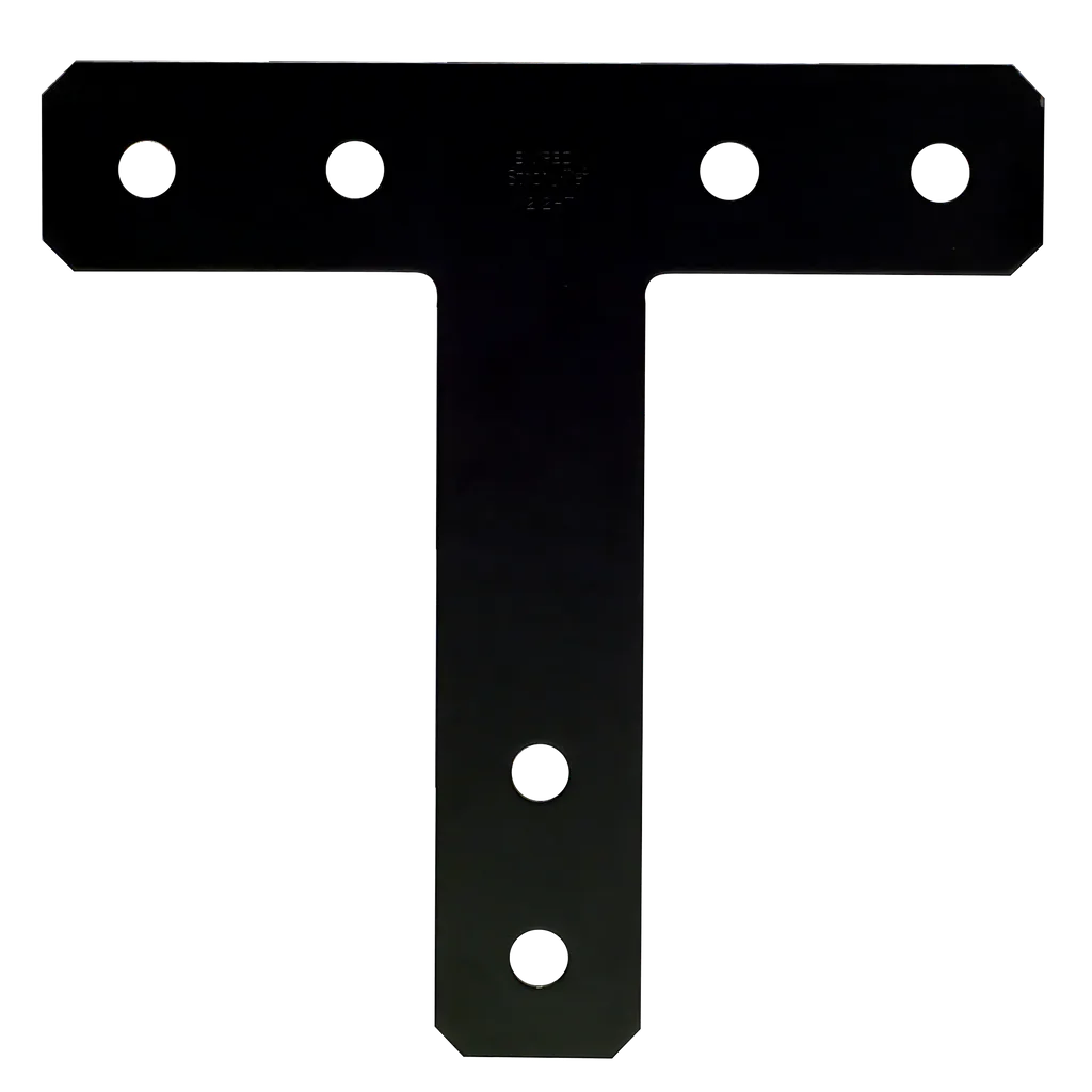 Htpc 12 In. X 12 In. 7-Gauge Black Powder-Coated Ornamental T Strap (Pack Of )-1212HTPC-SP5843-6264