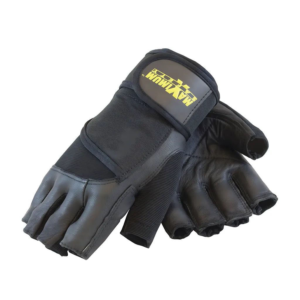 Maximum Safety 122-Av20/Xxl Leather Palm And Knuckles With Anti-Vibration & Shock Absorbing Pad - Wrist Strap 122-AV20XXL-8424