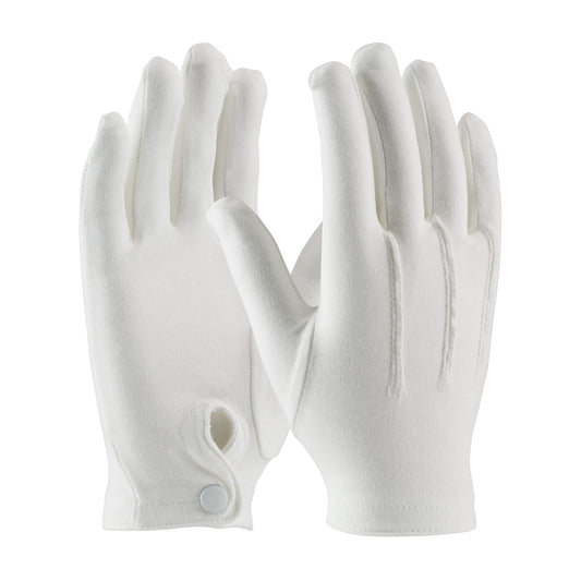Century Glove 130-150WM/S 100% Cotton Dress Glove with Raised Stitching on Back - Snap Closure