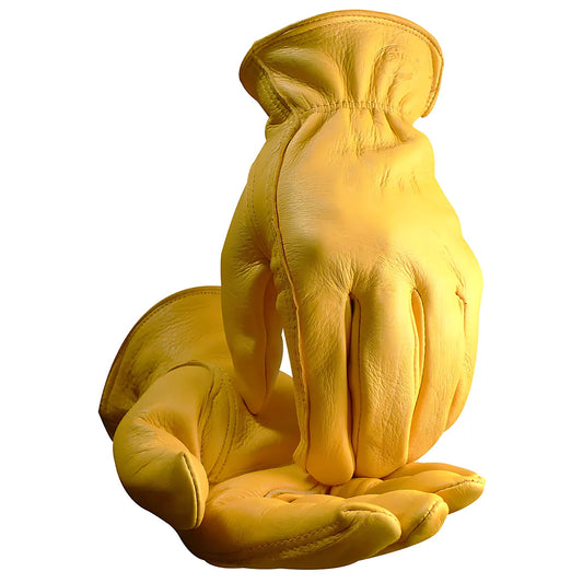 Caiman 1330-6 Premium Grade Top Grain Deerskin Leather Drivers Glove - Keystone Thumb 1330-6-8512