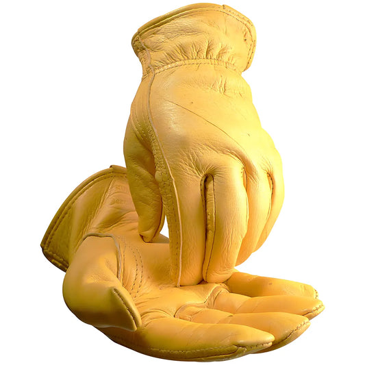 Caiman 1331-5 Regular Grade Top Grain Deerskin Leather Drivers Glove - Keystone Thumb 1331-5-8515