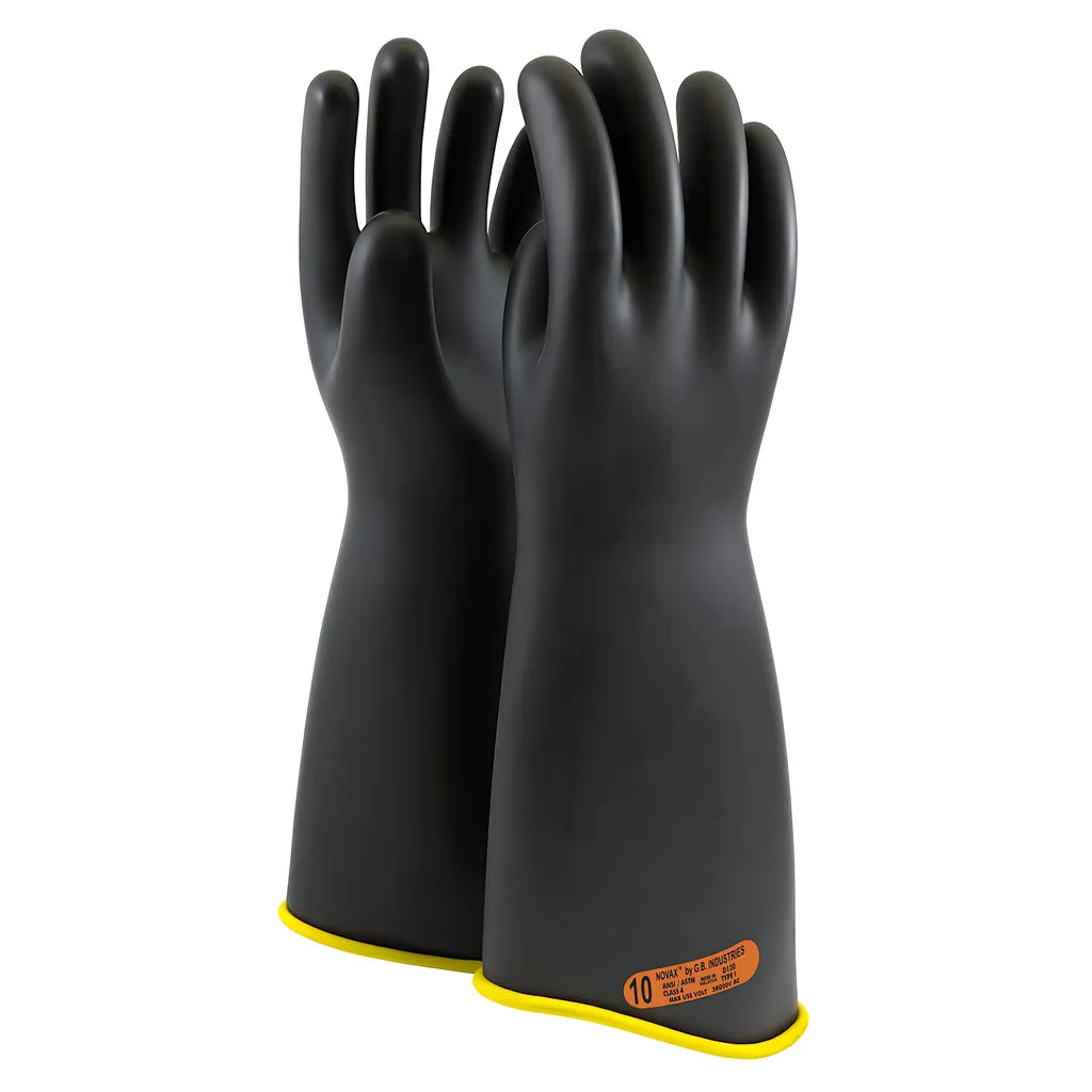 Novax 151-4-18/10.5 Class 4 Rubber Insulating Glove With Contour Cuff - 18" 151-4-1810.5-8872