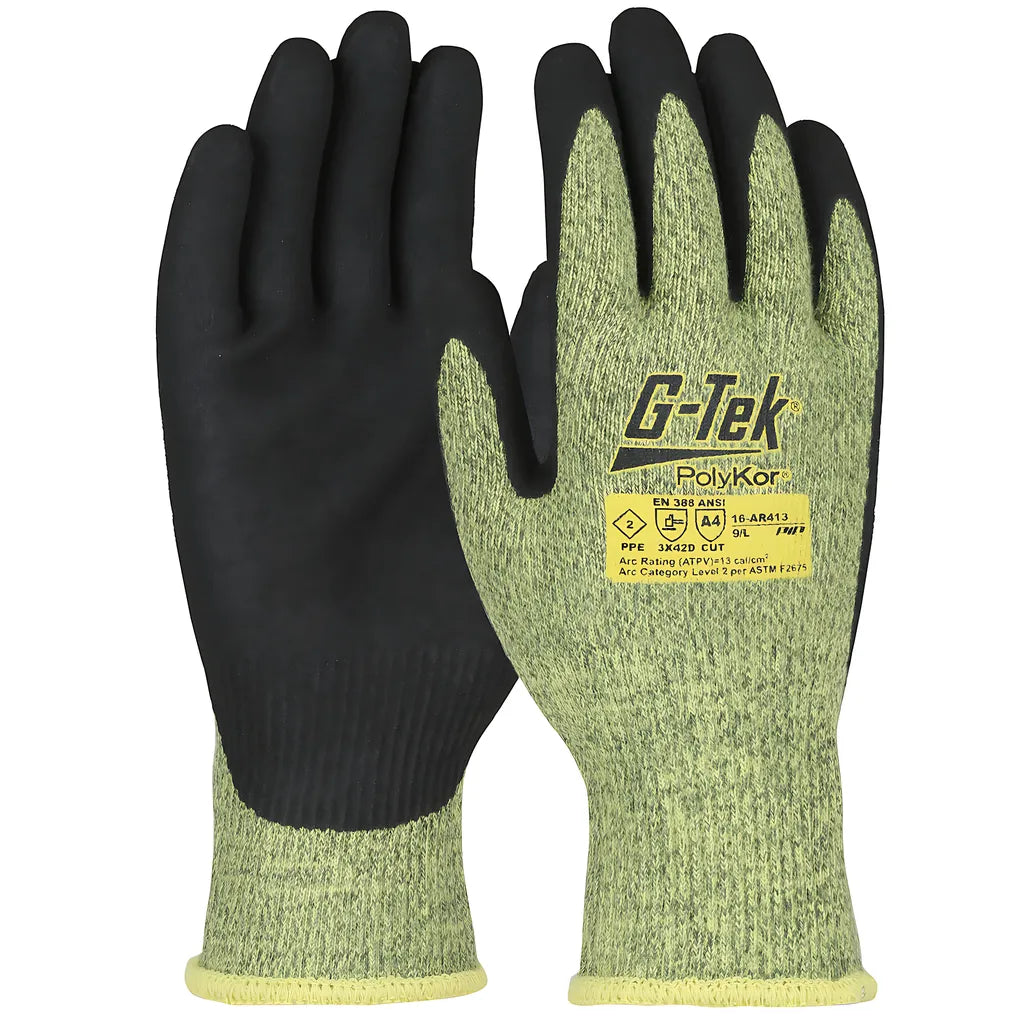 G-Tek 16-Ar413/Xxl Ar Seamless Knit Polykor/Aramid Blend Glove With Neoprene Foam Coated Grip On Palm & Fingers 16-AR413XXL-9649