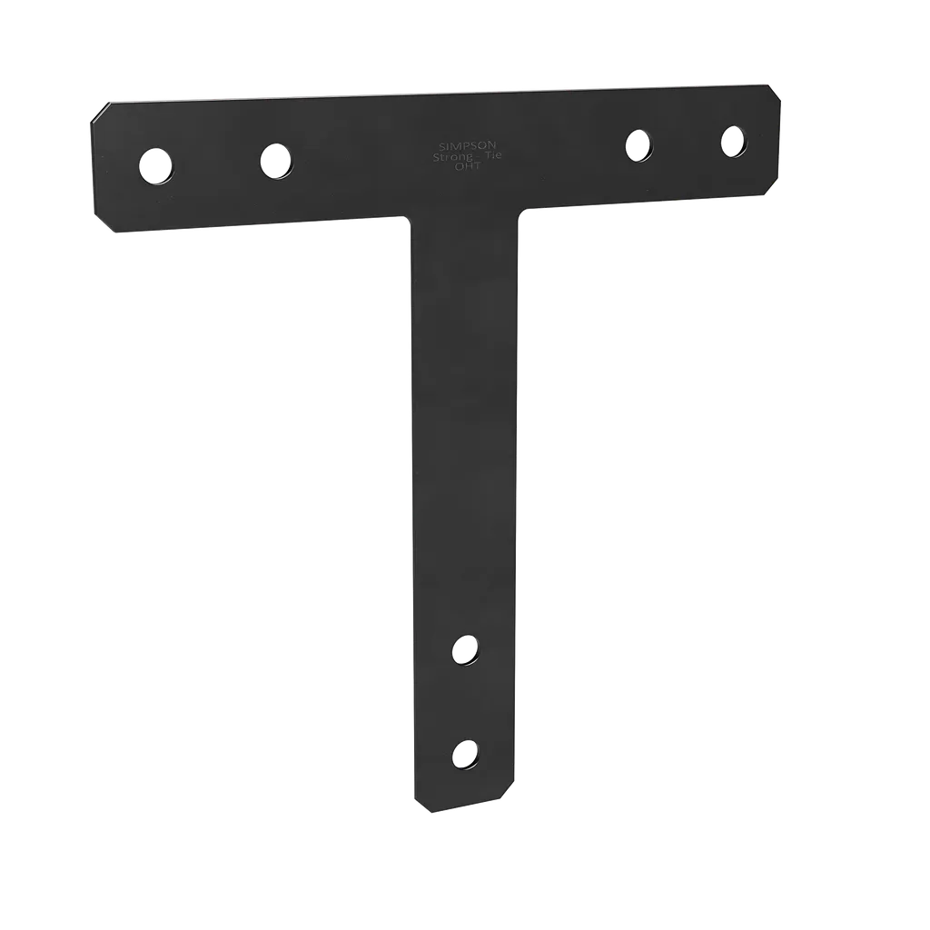 Htpc 16 In. X 16 In. 7-Gauge Black Powder-Coated Ornamental T Strap (Pack Of )-1616HTPC-SP5778-6194