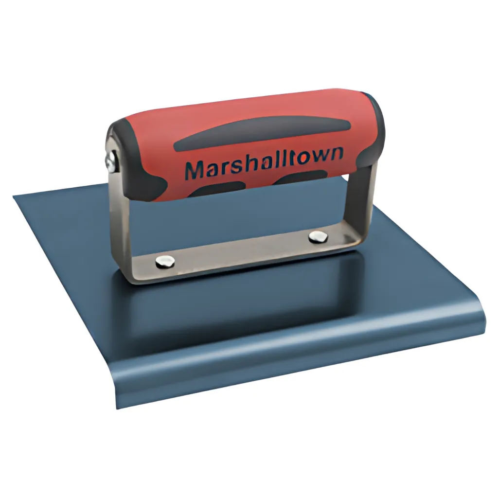 Marshalltown 6" X 6" Blue Steel Straight End Hand Edger With Durasoft Handle-163BD-11