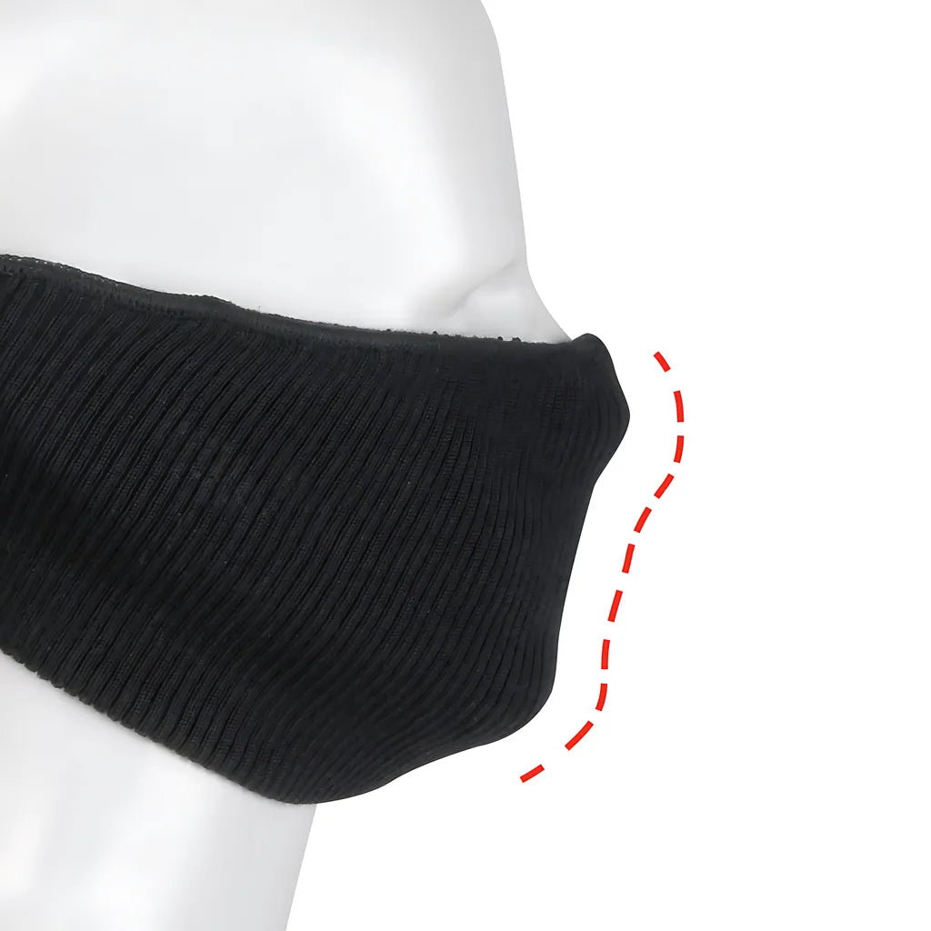 Pip 230-Fpc-Bk-5 100% Polyester 2-Ply 2X1 Ribbed Knit Face Cover 230-FPC-BK-5-11042