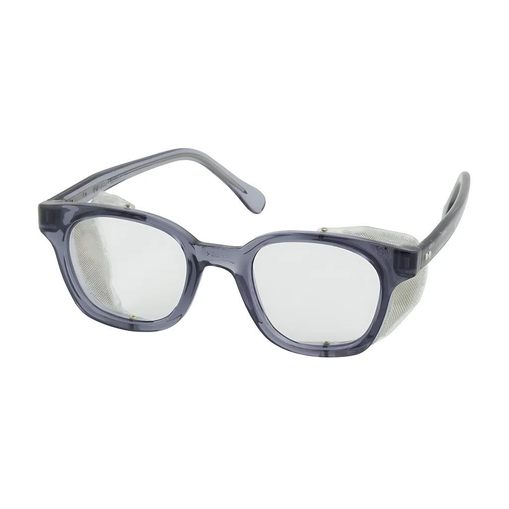 Bouton Optical 249-5907-400 Full Frame Safety Glasses With Smoke Frame, Clear Lens And Anti-Scratch / Anti-Fog Coating 249-5907-400-11145