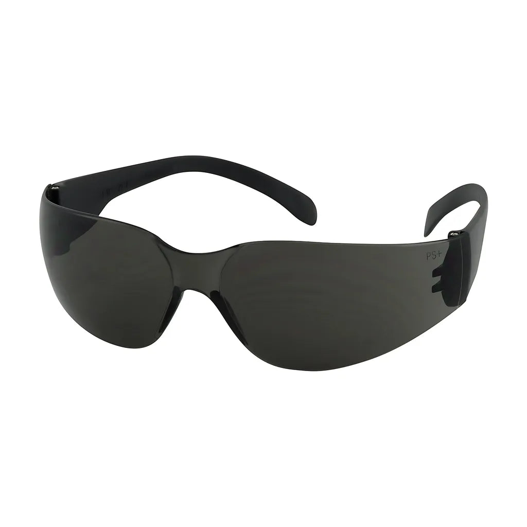 Bouton Optical 250-00-0001 Rimless Safety Glasses With Black Temple, Gray Lens And Anti-Scratch Coating 250-00-0001-11151