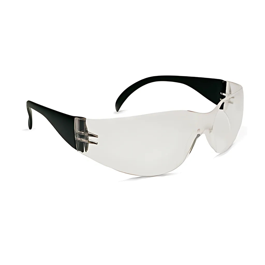 Bouton Optical 250-01-0020 Rimless Safety Glasses With Black Temple, Clear Lens And Anti-Scratch / Anti-Fog Coating 250-01-0020-11164