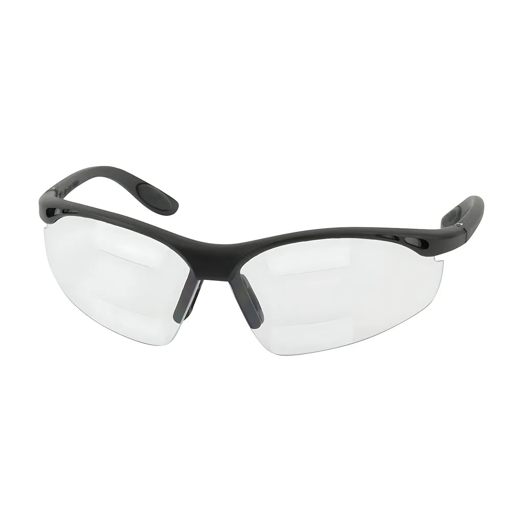 Bouton Optical 250-25-2020 Semi-Rimless Safety Readers With Black Frame, Clear Lens And Anti-Scratch / Anti-Fog Coating - Dual +2.00 Diopter 250-25-2020-11273
