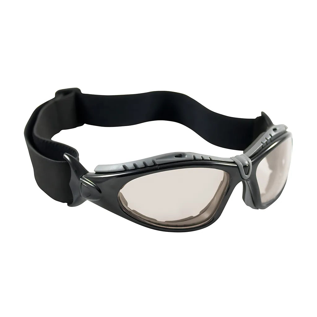 Bouton Optical 250-50-0422 Full Frame Safety Glasses With Black Frame, Foam Padding, I/O Lens And Anti-Scratch / Anti-Fog Coating 250-50-0422-11379