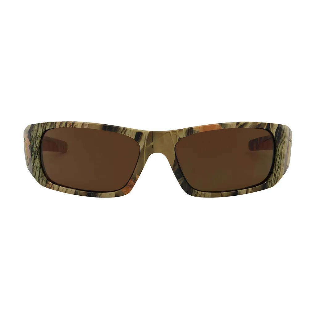 Bouton Optical 250-53-1024 Full Frame Safety Glasses With Camouflage Frame, Brown Lens And Anti-Scratch / Anti-Fog Coating 250-53-1024-11403