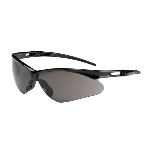 Bouton Optical 250-AN-10126 Semi-Rimless Safety Glasses with Black Frame, Gray Lens and Anti-Scratch / Anti-Fog Coating