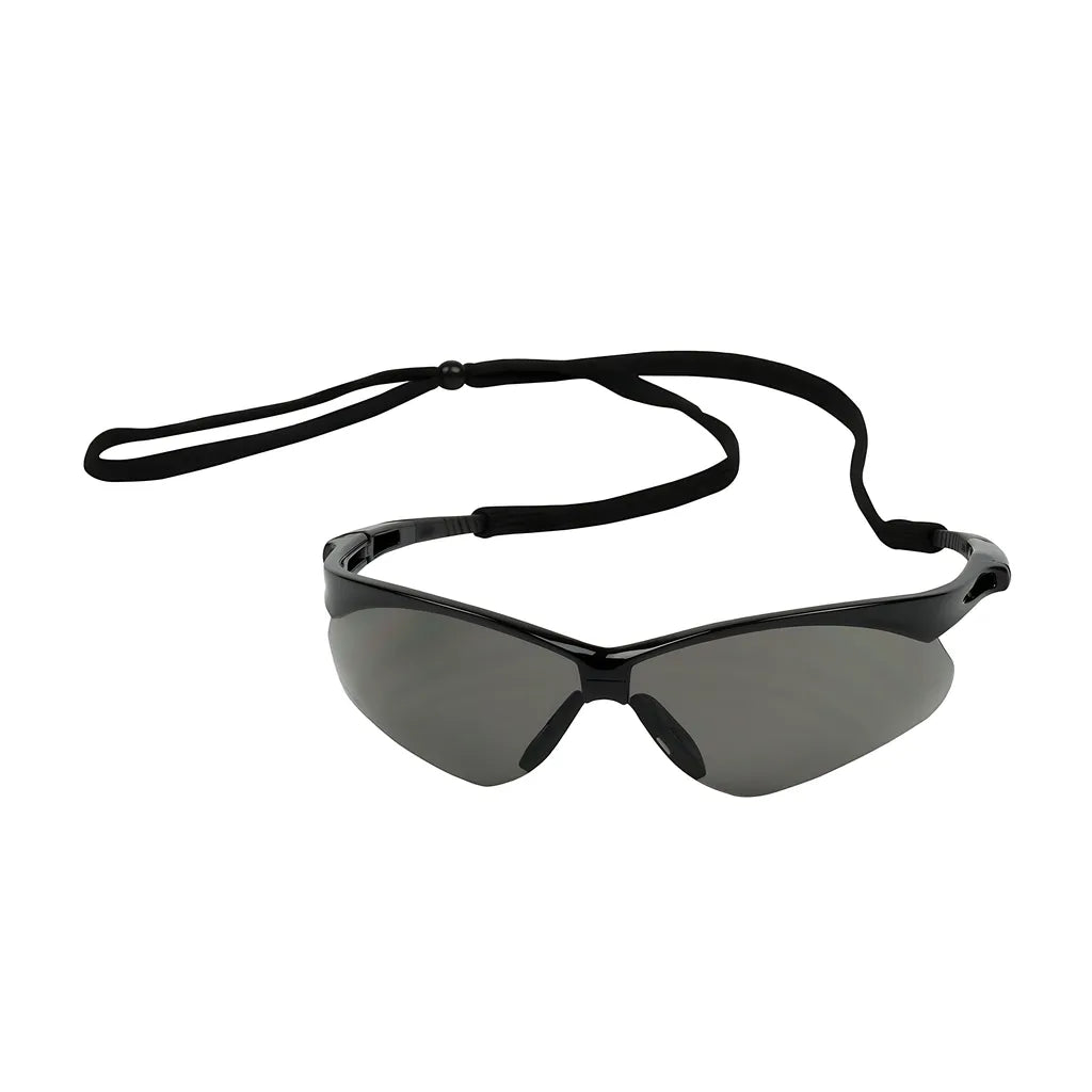 Bouton Optical 250-An-10112 Semi-Rimless Safety Glasses With Black Frame, Gray Lens And Anti-Scratch Coating 250-AN-10112-11453