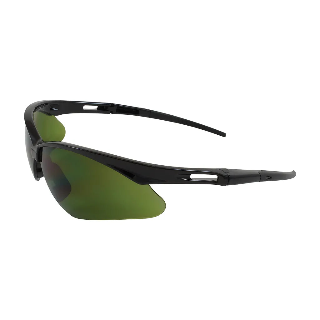 Bouton Optical 250-An-10118 Semi-Rimless Safety Glasses With Black Frame, Ir Filter Shade 3.0 Lens And Anti-Scratch Coating 250-AN-10118-11465