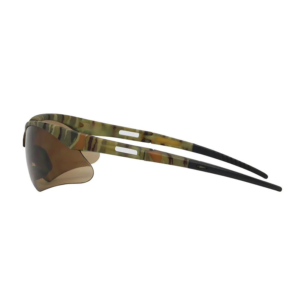 Bouton Optical 250-An-10121 Semi-Rimless Safety Glasses With Camouflage Frame, Brown Lens And Anti-Scratch Coating 250-AN-10121-11471