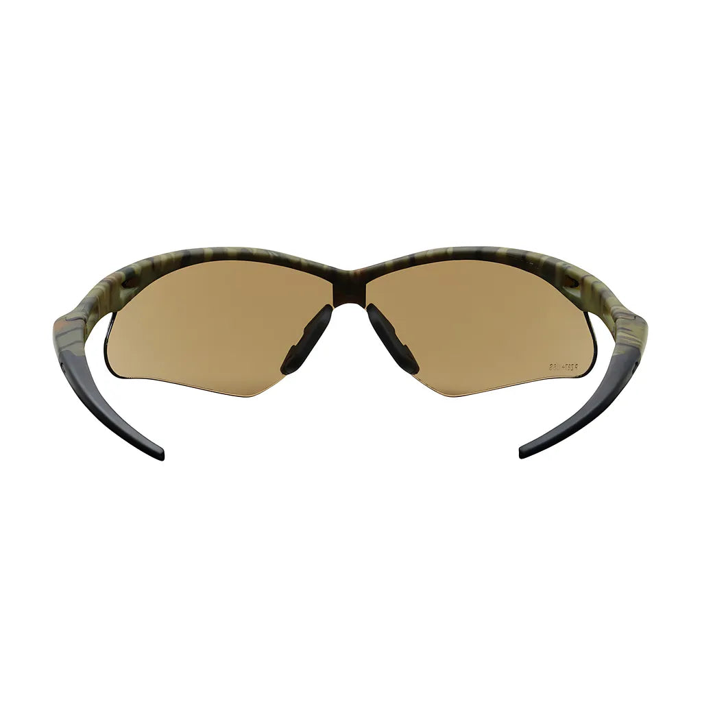 Bouton Optical 250-An-10124 Semi-Rimless Safety Glasses With Camouflage Frame, Brown Lens And Anti-Fog / Anti-Scratch Coating 250-AN-10124-11476