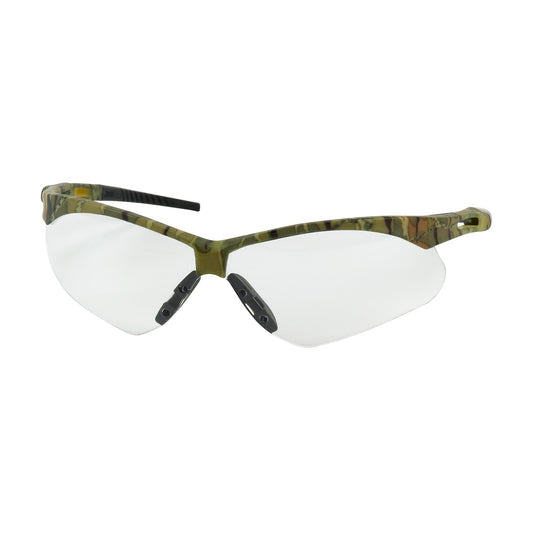 Bouton Optical 250-AN-10131 Semi-Rimless Safety Glasses with Camouflage Frame, Clear Lens and Anti-Scratch / Anti-Fog Coating
