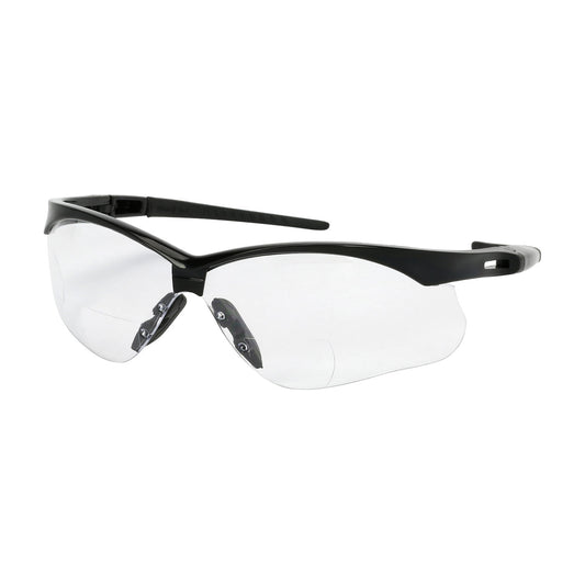 Bouton Optical 250-AN-11120 Semi-Rimless Safety Readers with Black Frame, Clear Lens and Anti-Scratch / Anti-Fog Coating - +2.00 Diopter