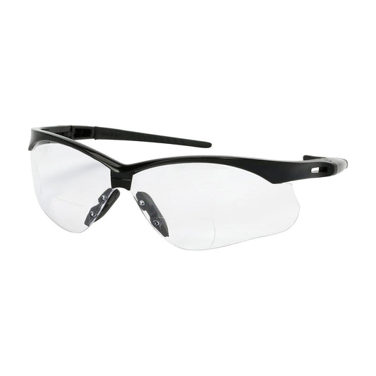 Bouton Optical 250-AN-52015 Semi-Rimless Safety Readers with Black Frame, Clear Lens and Anti-Scratch / Fogless 3Sixty Coating - +1.50 Diopter