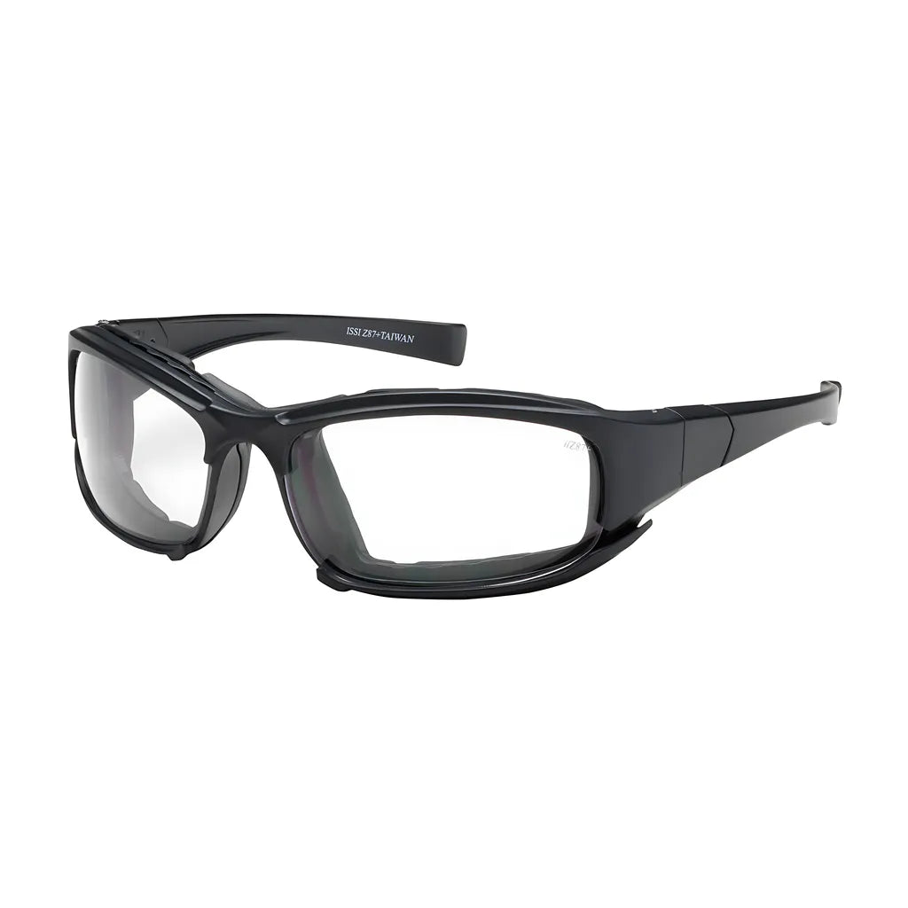 Bouton Optical 250-Ce-10090 Full Frame Safety Glasses With Black Frame, Rubber Foam Padding, Clear Lens And Anti-Scratch / Anti-Fog Coating 250-CE-10090-11494
