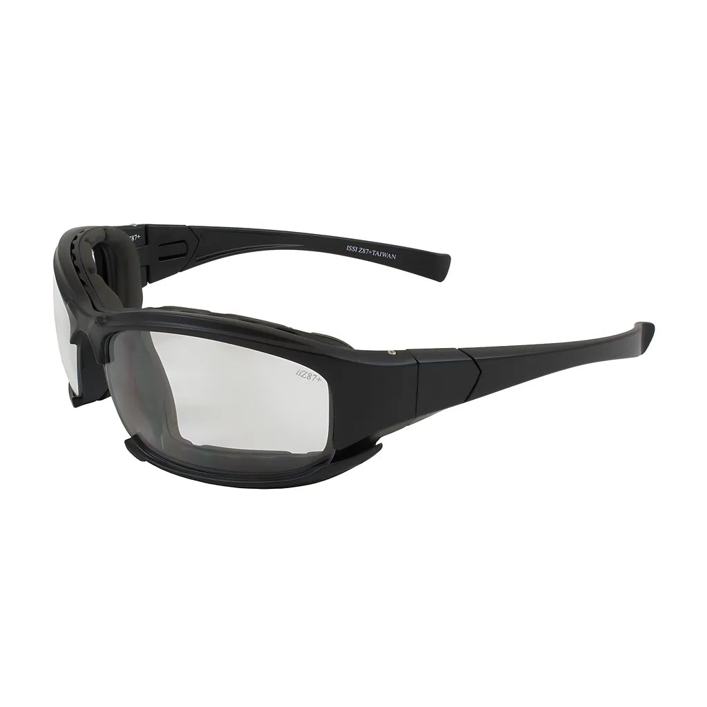 Bouton Optical 250-Ce-10090 Full Frame Safety Glasses With Black Frame, Rubber Foam Padding, Clear Lens And Anti-Scratch / Anti-Fog Coating 250-CE-10090-11495