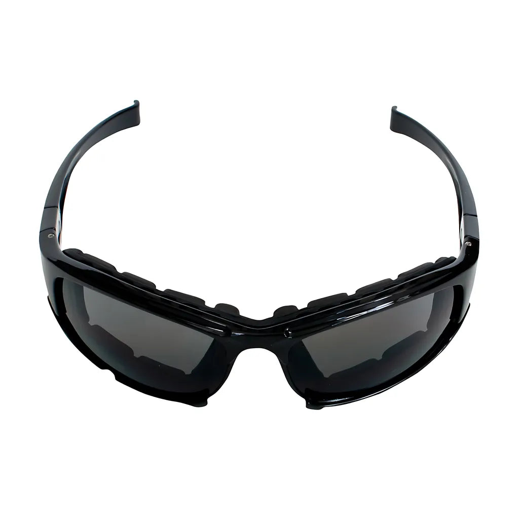 Bouton Optical 250-Ce-10091 Full Frame Safety Glasses With Black Frame, Rubber Foam Padding, Gray Lens And Anti-Scratch / Anti-Fog Coating 250-CE-10091-11501