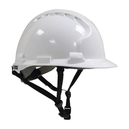JSP 280-AHS240-10 Type II Linesman Hard Hat with HDPE Shell, EPS Impact Liner, Polyester Suspension, Wheel Ratchet Adjustment and 4-Point Chin Strap