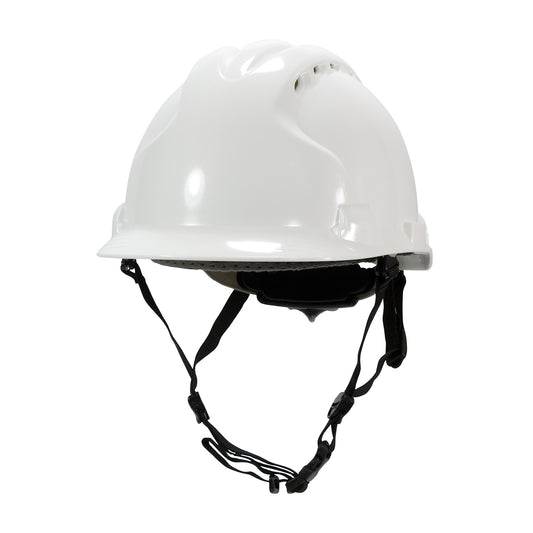 JSP 280-AHS240V-10 Vented, Type II Linesman Hard Hat with HDPE Shell, EPS Impact Liner, Polyester Suspension, Wheel Ratchet Adjustment and 4-Point Chin Strap