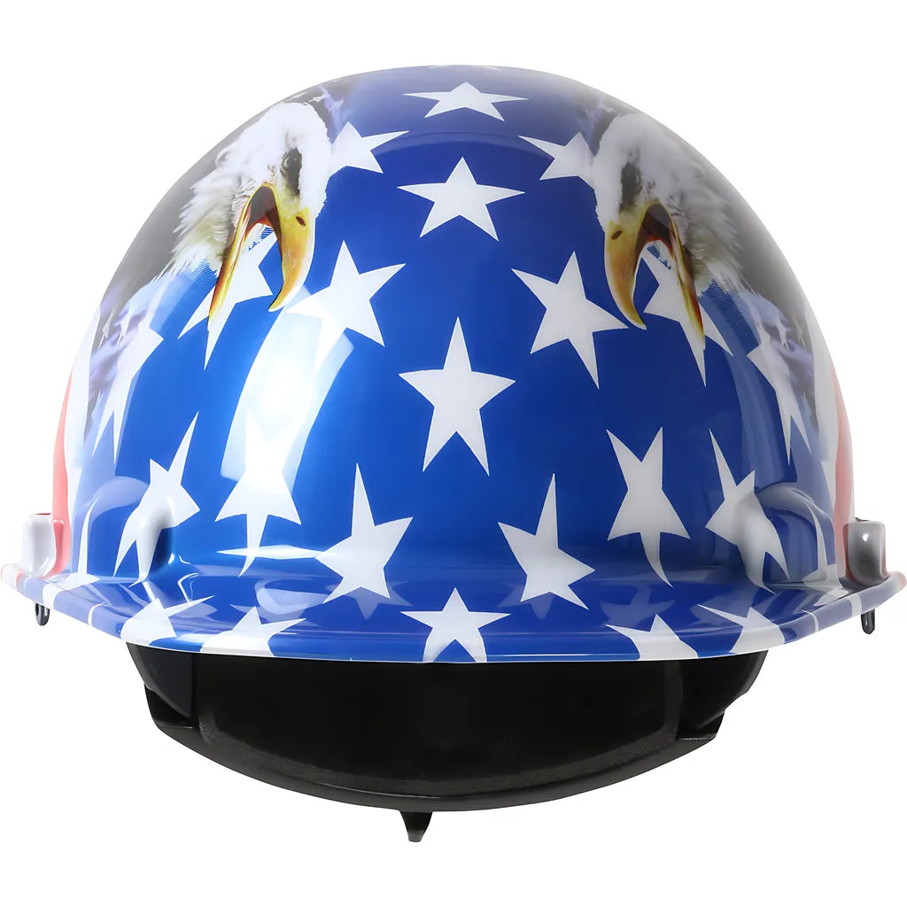 Dynamic 280-Hp341R-Usa Cap Style Smooth Dome Hard Hat With Hdpe Shell, 4-Point Textile Suspension, Graphic Wrap And Wheel-Ratchet Adjustment 280-HP341R-USA-12399