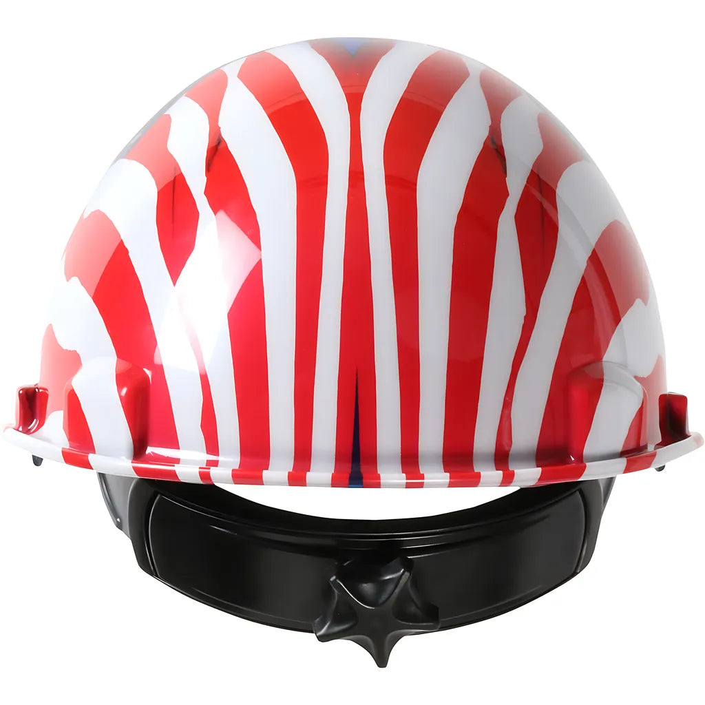 Dynamic 280-Hp341R-Usa Cap Style Smooth Dome Hard Hat With Hdpe Shell, 4-Point Textile Suspension, Graphic Wrap And Wheel-Ratchet Adjustment 280-HP341R-USA-12401