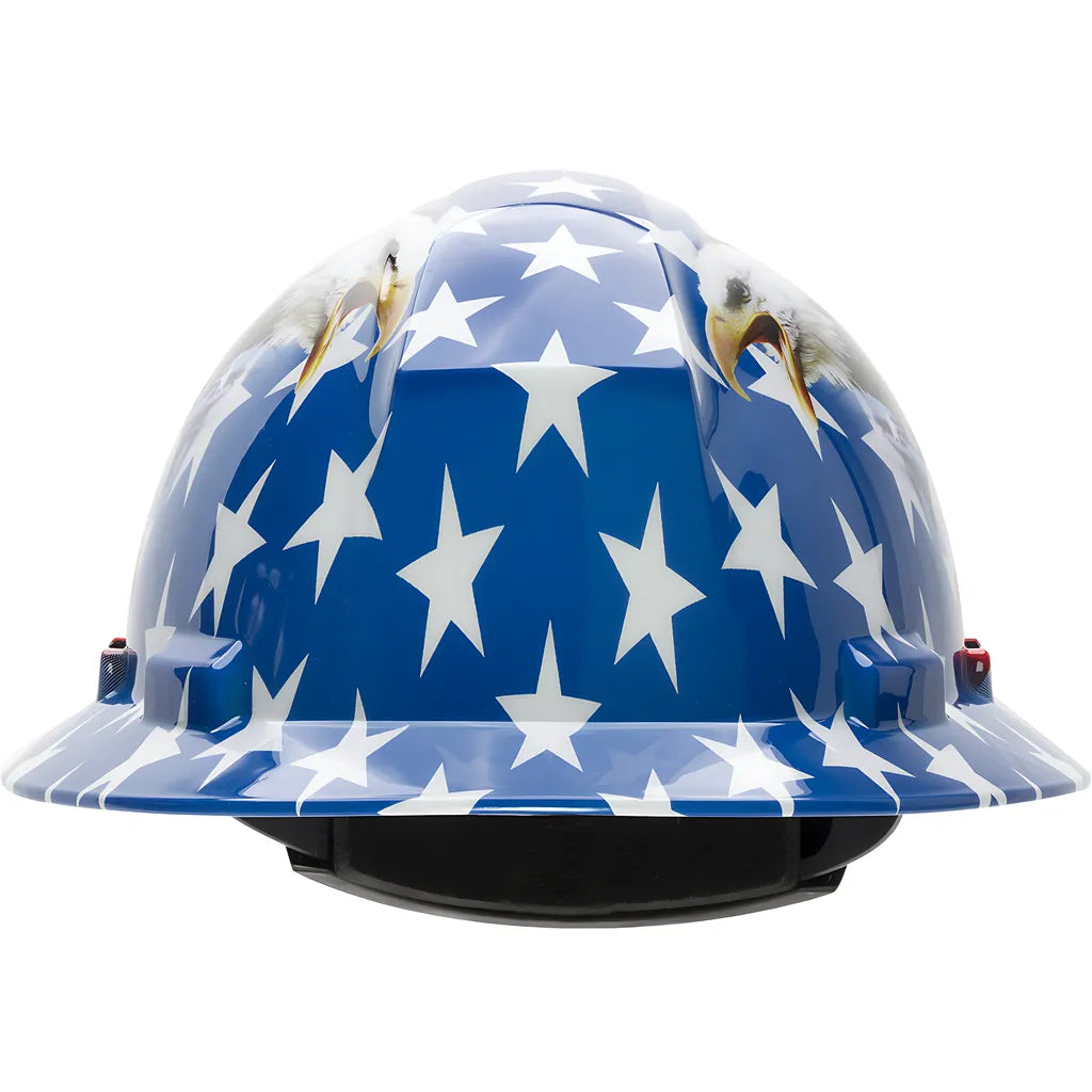 Dynamic 280-Hp641R-Usa Full Brim Hard Hat With Hdpe Shell, 4-Point Textile Suspension Graphic Wrap And Wheel Ratchet Adjustment 280-HP641R-USA-12491