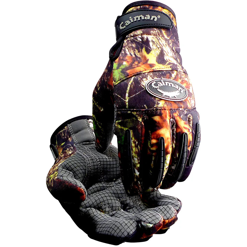 Caiman 2910-6 Multi-Activity Glove With Synthetic Leather Silicone Grip Palm And Camouflage Print Fleece Back 2910-6-12793