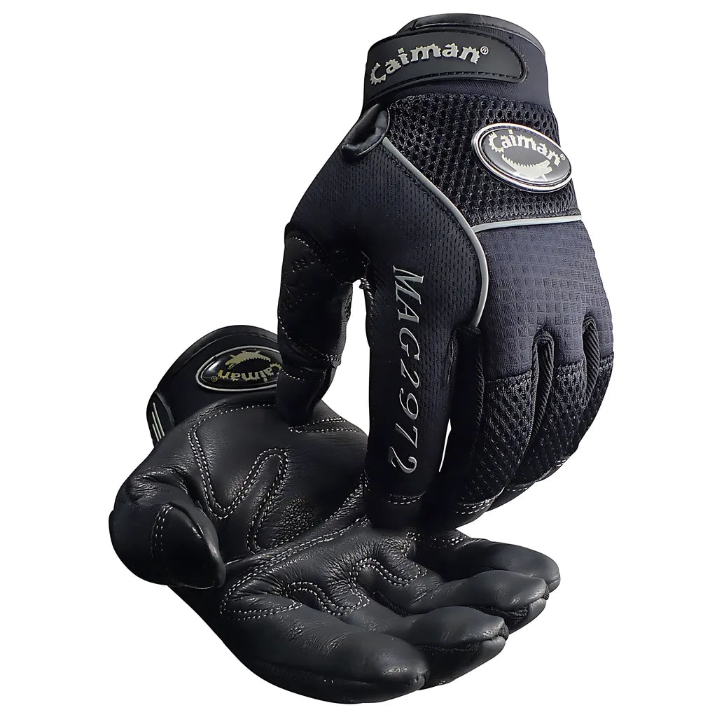 Caiman 2972-2 Multi-Activity Glove With Premium Deer Grain Leather Padded Palm And Airmesh Back 2972-2-12880