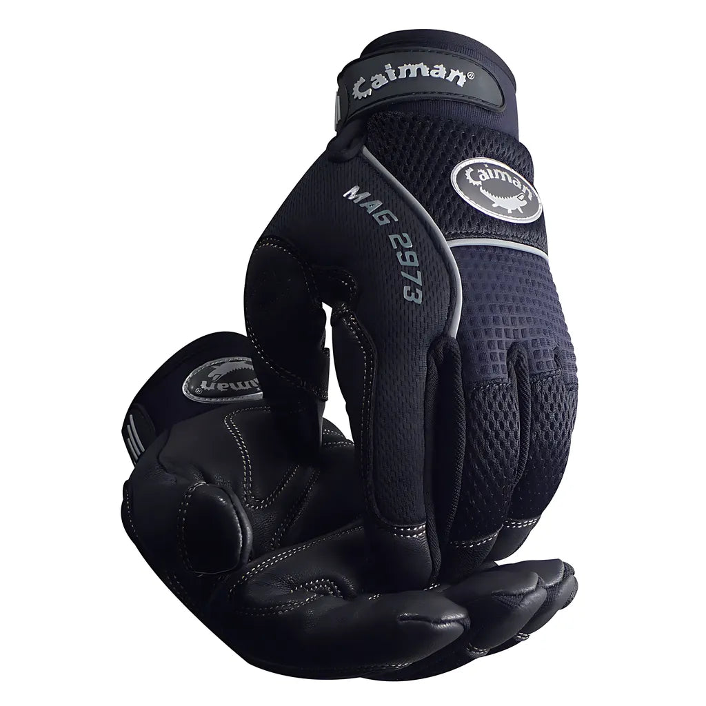 Caiman 2973-6 Multi-Activity Glove With Premium Goat Grain Leather Padded Palm And Airmesh Back 2973-6-12887