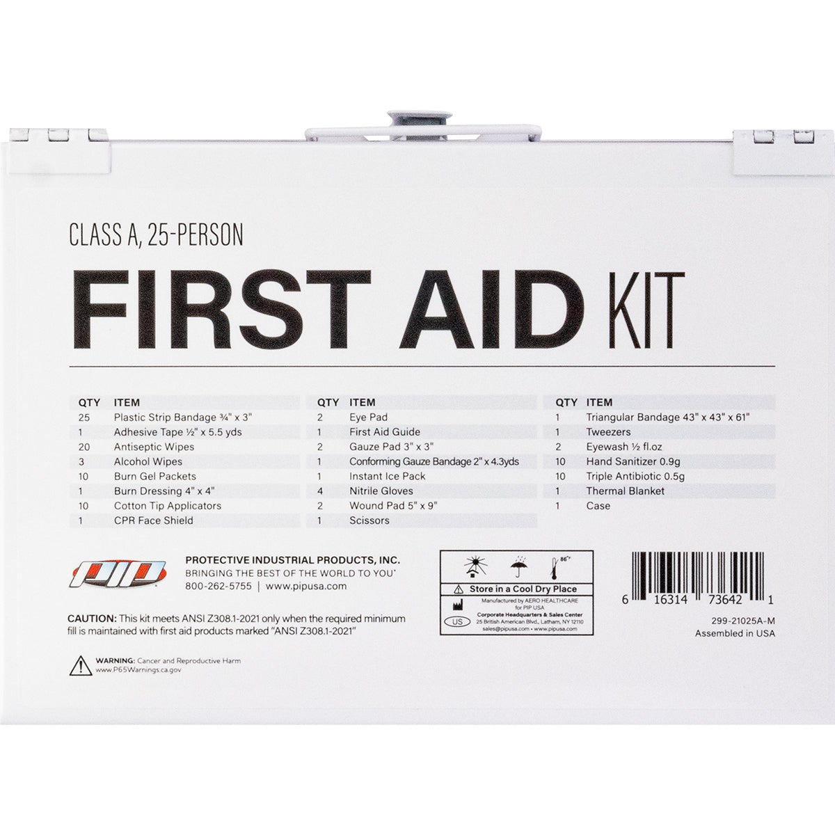PIP 299-21025A-M ANSI Class A Waterproof First Aid Kit - 25 Person