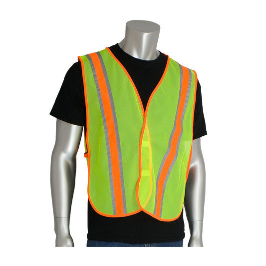 PIP 300-0900LY Non-ANSI Two-Tone Mesh Safety Vest