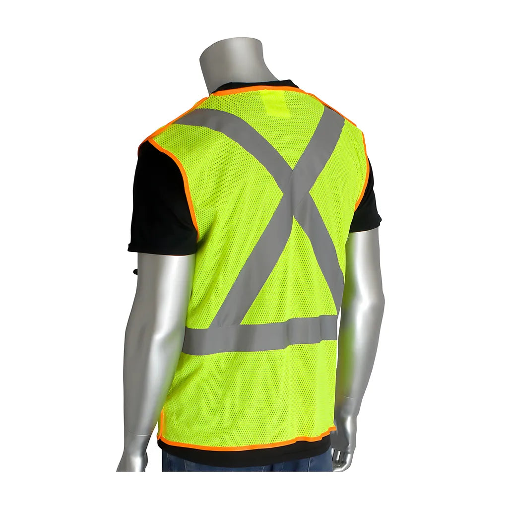 Pip 302-0210-Ly/2X Ansi Type R Class 2 And Can/Csa Z96 X-Back Breakaway Mesh Vest 302-0210-LY2X-13341
