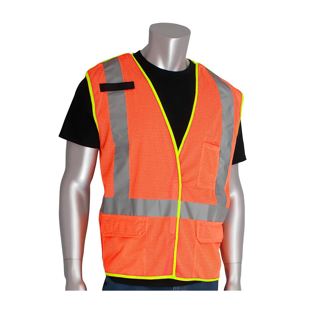 Pip 302-0210-Or/2X Ansi Type R Class 2 And Can/Csa Z96 X-Back Breakaway Mesh Vest 302-0210-OR2X-13306