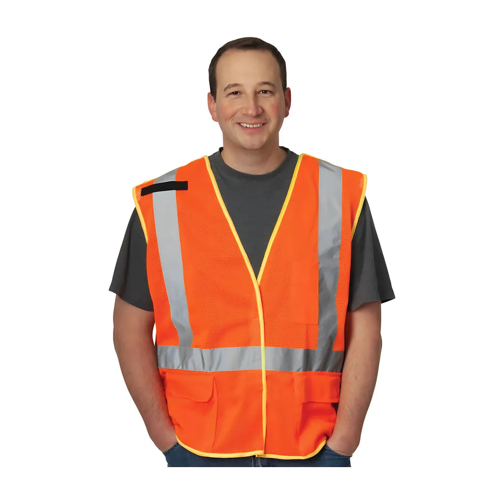 Pip 302-0210-Or/4X Ansi Type R Class 2 And Can/Csa Z96 X-Back Breakaway Mesh Vest 302-0210-OR4X-13319