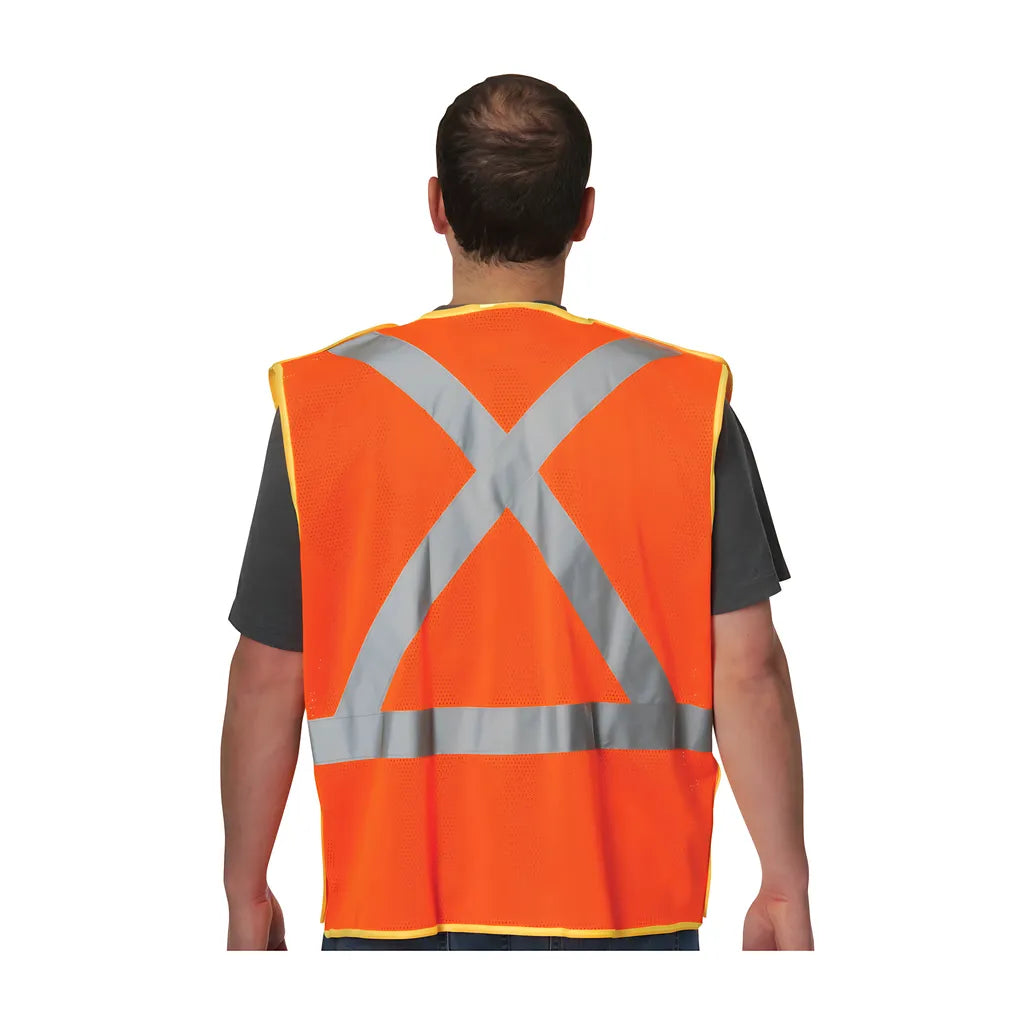 Pip 302-0210-Or/L Ansi Type R Class 2 And Can/Csa Z96 X-Back Breakaway Mesh Vest 302-0210-ORL-13296