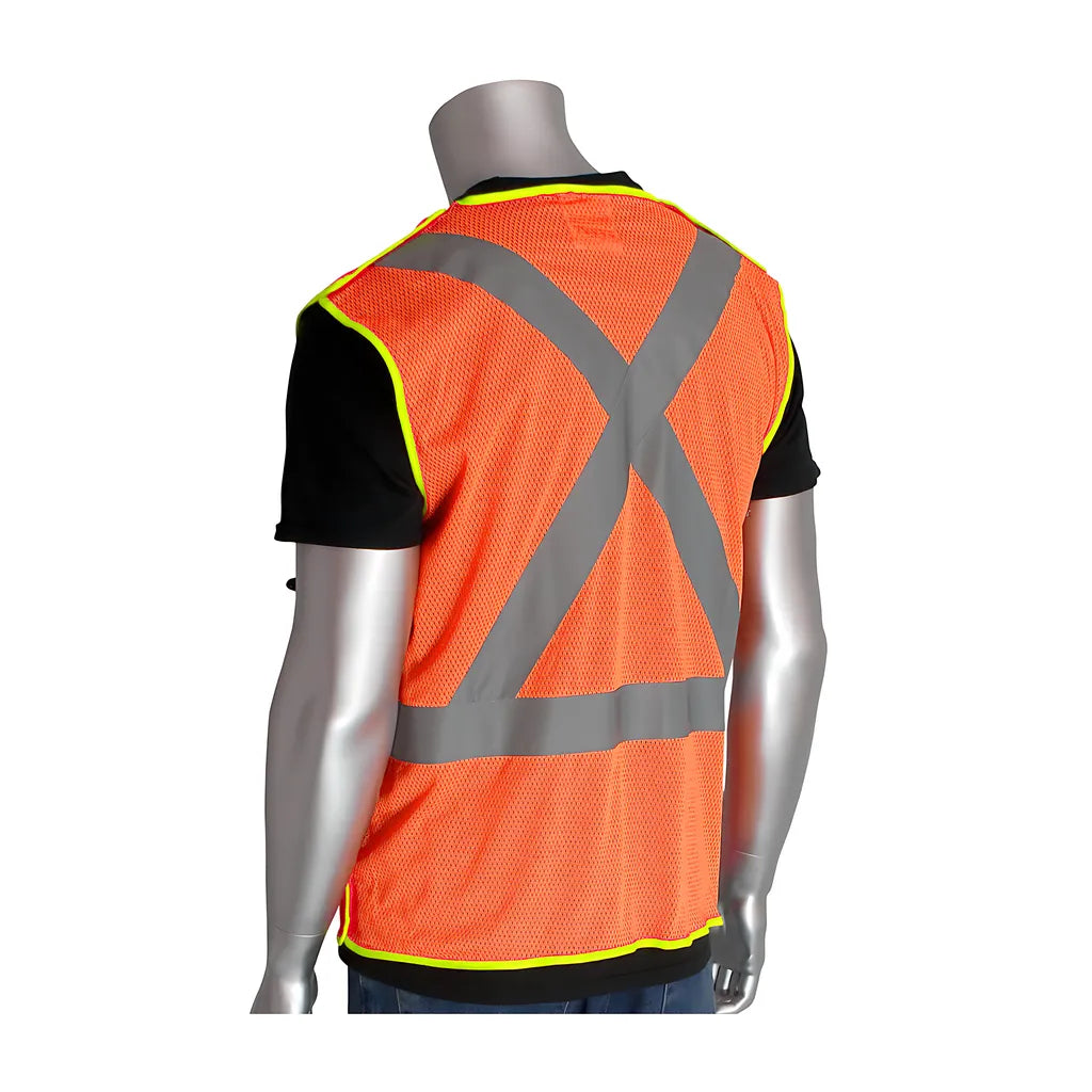 Pip 302-0210-Or/M Ansi Type R Class 2 And Can/Csa Z96 X-Back Breakaway Mesh Vest 302-0210-ORM-13297
