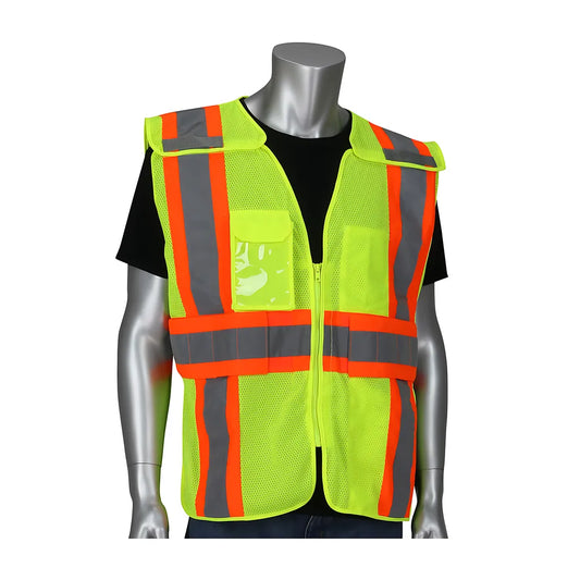 Pip 302-0590Ly-M/Xl Ansi Type R Class 2 Expandable Two-Tone Mesh Breakaway Vest 302-0590LY-MXL-13646